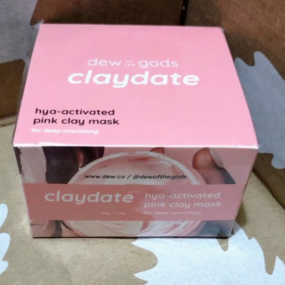 Dew of the Gods Claydate Hya-activated Pink Clay Mask 4.2oz MSRP $42 ~ New Box - Picture 3 of 7